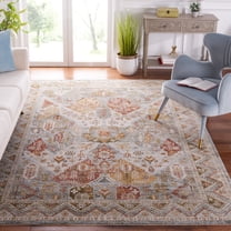 Safavieh Hamilton Naomi Oriental Polyester Area Rug, Blue/Gold Rust, 8' x 10'