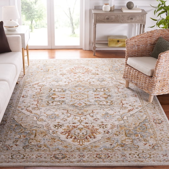 Safavieh Hamilton Olivia Oriental Polyester Area Rug, Ivory/Blue, 9' x 12'