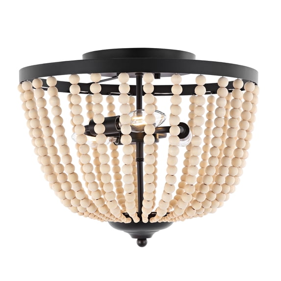 SAFAVIEH Hamlin 15 in. Modern 3-Light Orb Iron Mount Light with Iron Shade