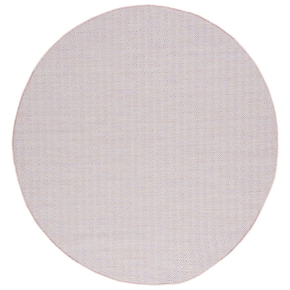 SAFAVIEH Hampton Ali Diamond Indoor/Outdoor Area Rug, Light Pink/Multi, 6'5" x 6'5" Round