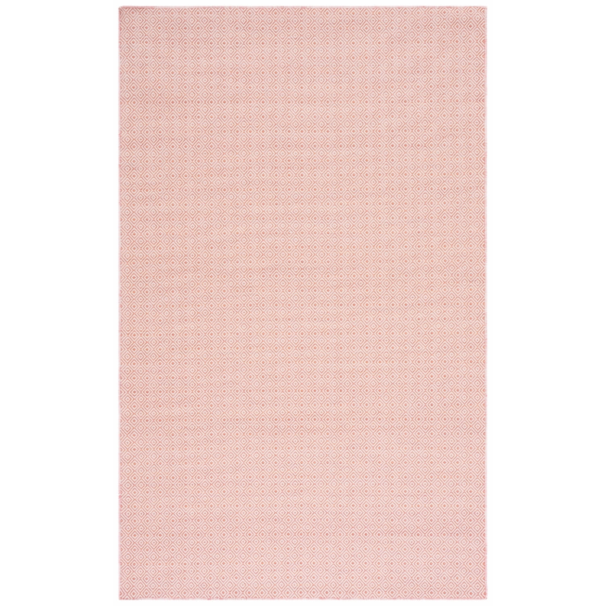 Terracotta & Ivory Geometric 8' x 10' Hand-Knotted Wool Blend Rug