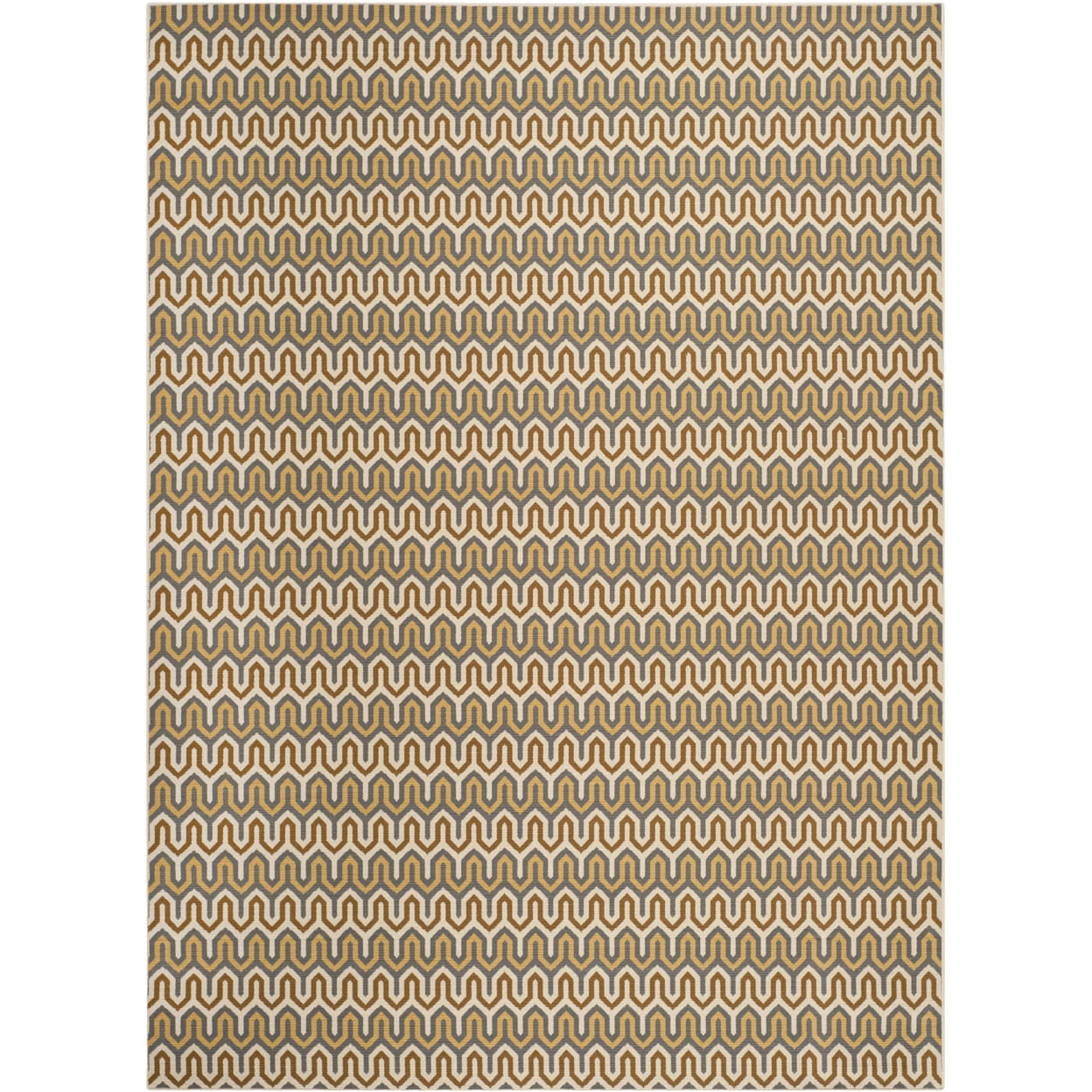 Rectangular Red Synthetic 79" Easy Care Indoor-Outdoor Rug