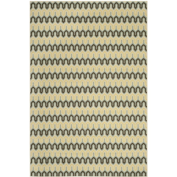 SAFAVIEH Hampton Corina Geometric Indoor/Outdoor Area Rug, Light Blue/Green, 6'7" x 9'6"