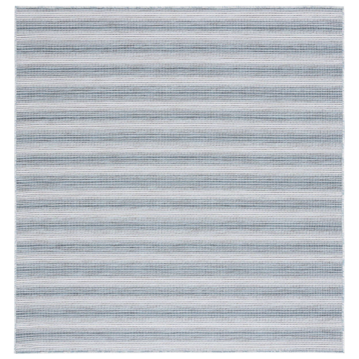 SAFAVIEH Hampton Duana Striped Indoor/Outdoor Area Rug, Aqua/Ivory, 6'5" x 6'5" Square