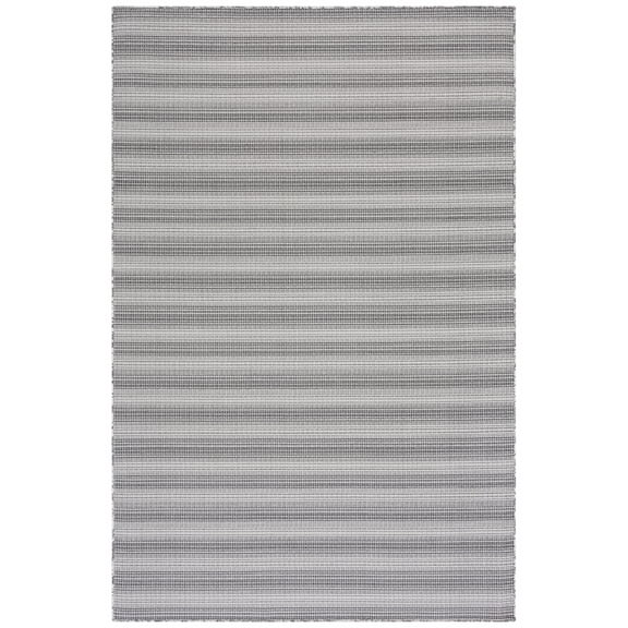 SAFAVIEH Hampton Duana Striped Indoor/Outdoor Area Rug, Black/Grey, 4' x 6'