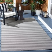 Safavieh Hampton Duana Striped Indoor/Outdoor Area Rug, Black/Gray, 4' x 6'