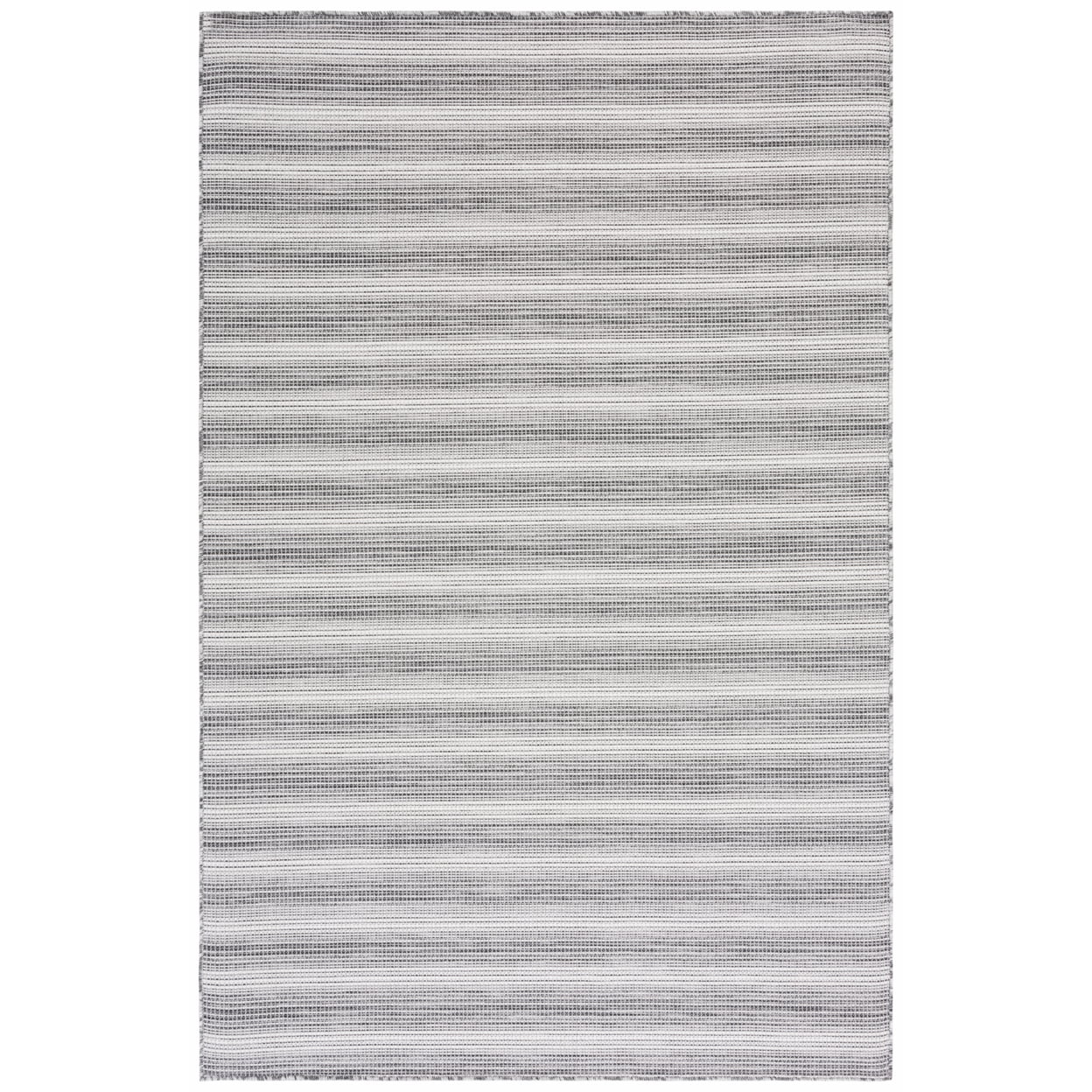 Elegant Hampton 4' x 6' Black/Ivory Synthetic Indoor/Outdoor Area Rug