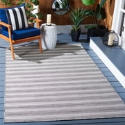 Safavieh Hampton Duana Striped Indoor/Outdoor Area Rug, Black/Ivory, 4' x 6'