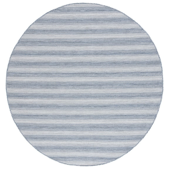 SAFAVIEH Hampton Duana Striped Indoor/Outdoor Area Rug, Blue, 6'5" x 6'5" Round