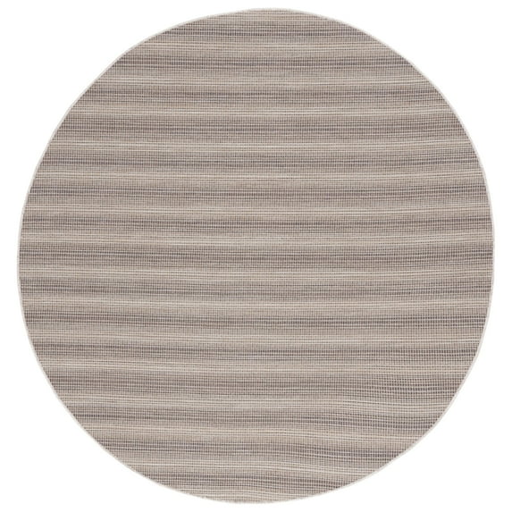 SAFAVIEH Hampton Duana Striped Indoor/Outdoor Area Rug, Brown/Multi, 6'5" x 6'5" Round