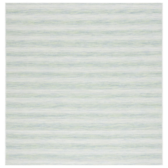 SAFAVIEH Hampton Duana Striped Indoor/Outdoor Area Rug, Green, 6'5" x 6'5" Square