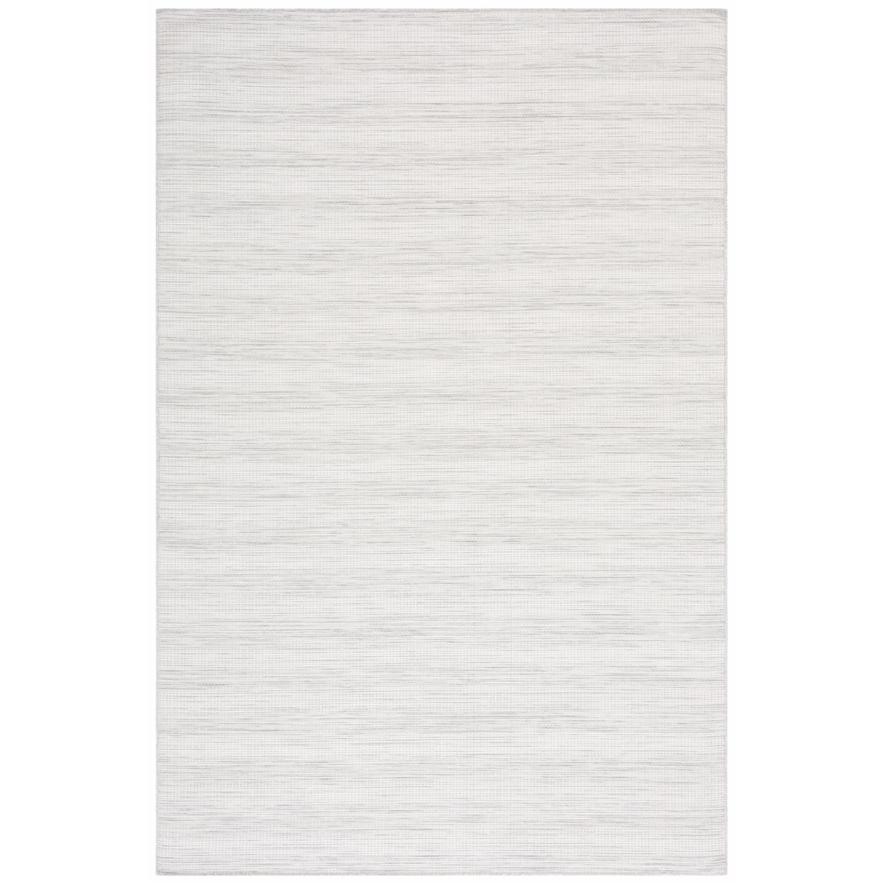 Ivory & Grey Ombre Stripe Hand-Knotted Wool Blend Area Rug