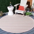 thumbnail image 1 of SAFAVIEH Hampton Duana Striped Indoor/Outdoor Area Rug, Pink Ivory/Multi, 6'5" x 6'5" Round, 1 of 5