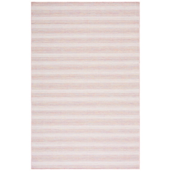 SAFAVIEH Hampton Duana Striped Indoor/Outdoor Area Rug, Pink Ivory/Multi, 6'5" x 9'6"