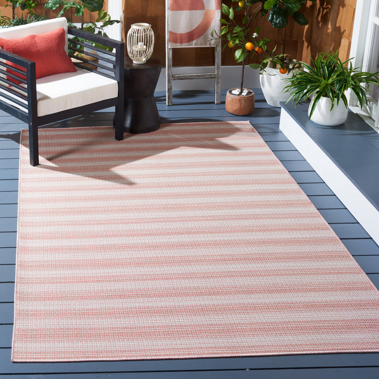thumbnail image 1 of SAFAVIEH Hampton Duana Striped Indoor/Outdoor Area Rug, Terracotta, 9' x 12', 1 of 6