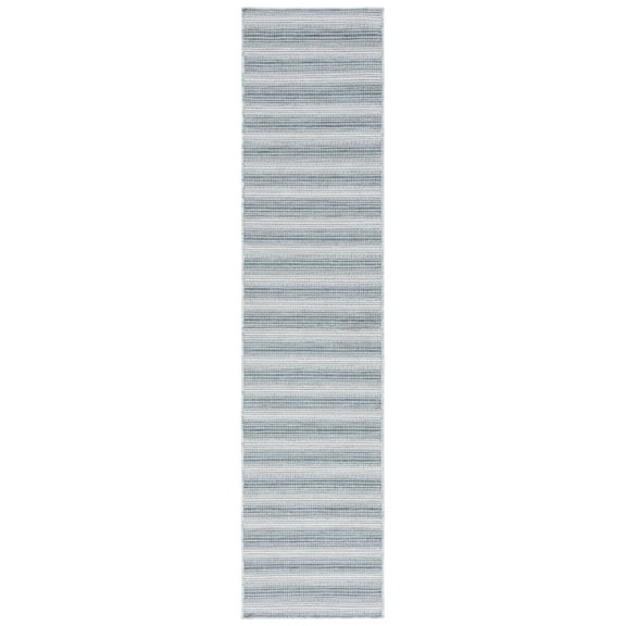 SAFAVIEH Hampton Duana Striped Indoor/Outdoor Runner Rug, Aqua/Ivory, 2' x 9'