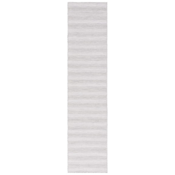 SAFAVIEH Hampton Duana Striped Indoor/Outdoor Runner Rug, Ivory/Grey, 2' x 9'