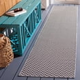 thumbnail image 1 of Safavieh Hampton Guliana Zig-Zag Indoor/Outdoor Runner Rug, Black/Gray, 2' x 9', 1 of 11