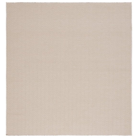 SAFAVIEH Hampton Hoyt Zig-Zag Indoor/Outdoor Area Rug, Natural, 6'5" x 6'5" Square