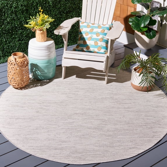 Safavieh Hampton Karaugh Abstract Indoor/Outdoor Area Rug, Ivory, 6'5" x 6'5" Round