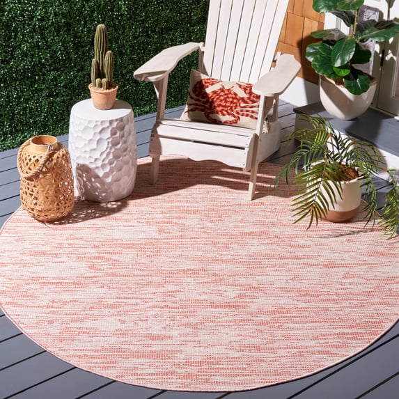 Safavieh Hampton Karaugh Abstract Indoor/Outdoor Area Rug, Terracotta, 6'5" x 6'5" Round