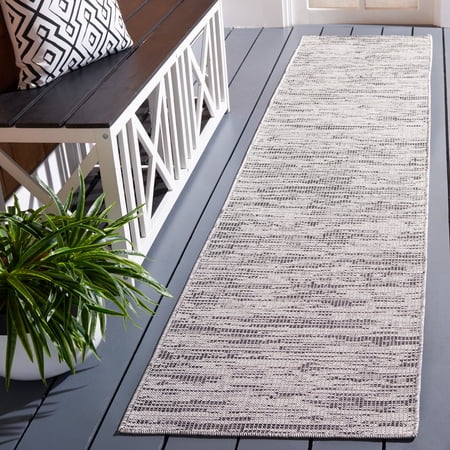 Safavieh Hampton Karaugh Abstract Indoor/Outdoor Runner Rug, Black/Beige, 2' x 9'