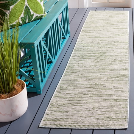 Safavieh Hampton Karaugh Abstract Indoor/Outdoor Runner Rug, Green/Beige, 2' x 9'