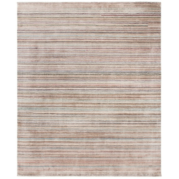 SAFAVIEH Hand-Loom Viscose Yazmin Striped Area Rug, Assorted, 8' x 10'