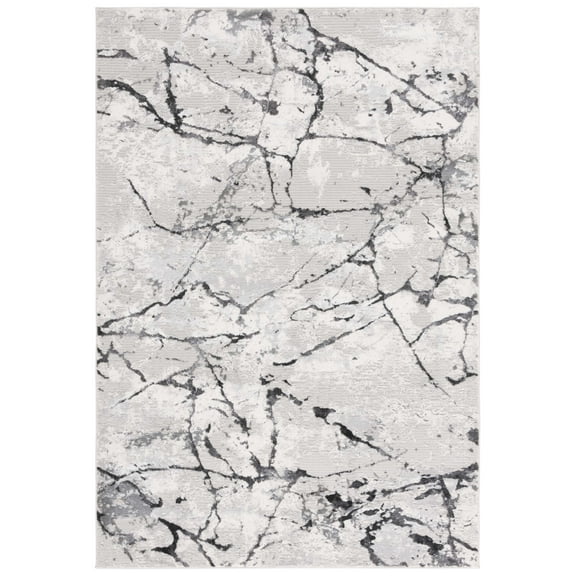 SAFAVIEH Hanna Brooke Abstract Area Rug, Grey/Ivory Dark Grey, 5'3" x 7'6"
