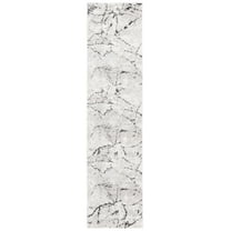 SAFAVIEH Hanna Brooke Abstract Runner Rug, Grey/Ivory Dark Grey, 2' x 8'