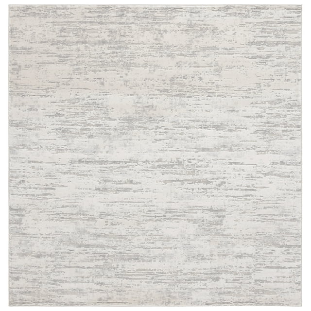 SAFAVIEH Hanna Cleto Striped Area Rug, Ivory/Light Grey, 6'7" x 6'7" Square