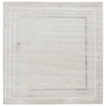 SAFAVIEH Hanna Daquan Bordered Area Rug, Ivory/Grey, 6'7" x 6'7" Square