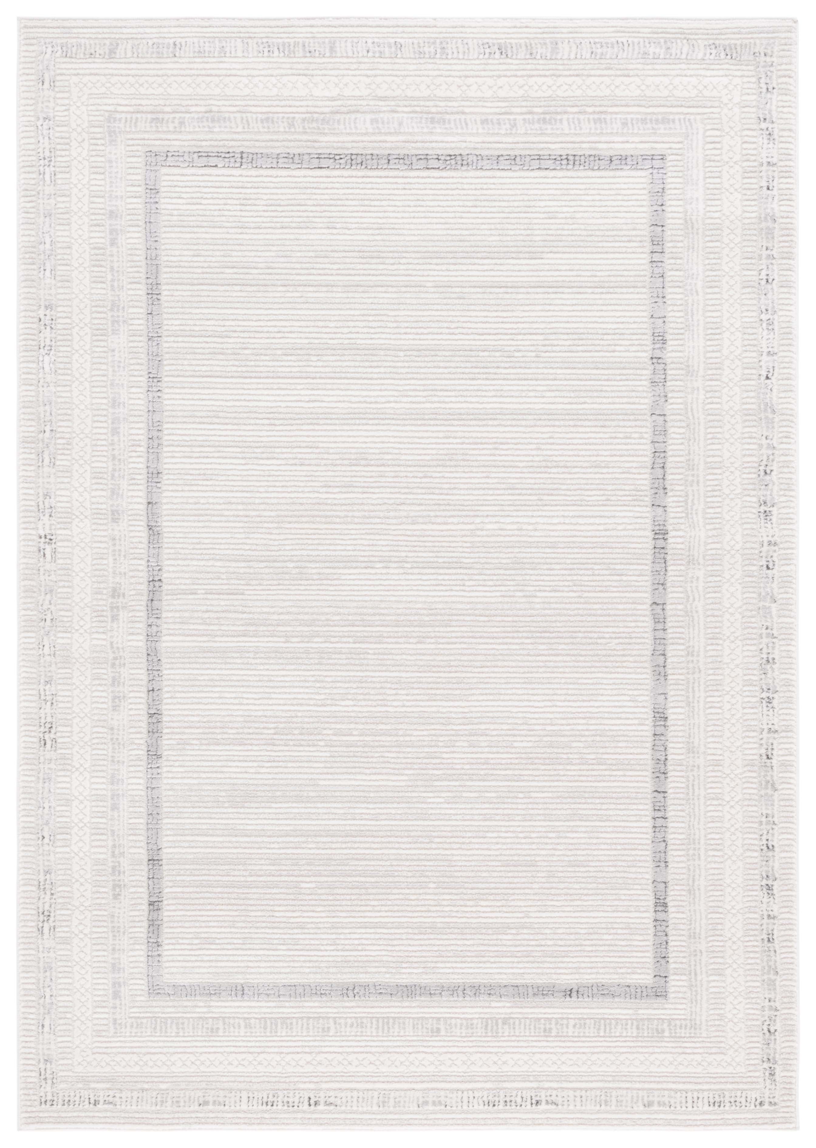 SAFAVIEH Hanna Daquan Bordered Area Rug, Ivory/Grey, 8' x 10'