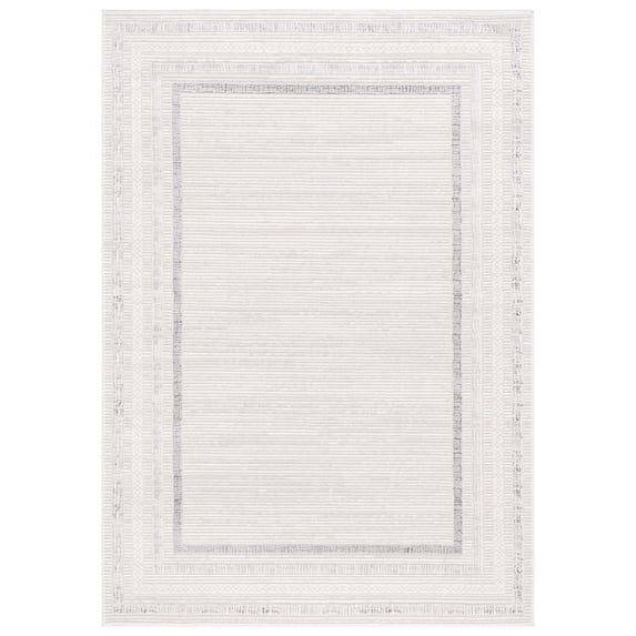 SAFAVIEH Hanna Daquan Bordered Area Rug, Ivory/Grey, 8' x 10'