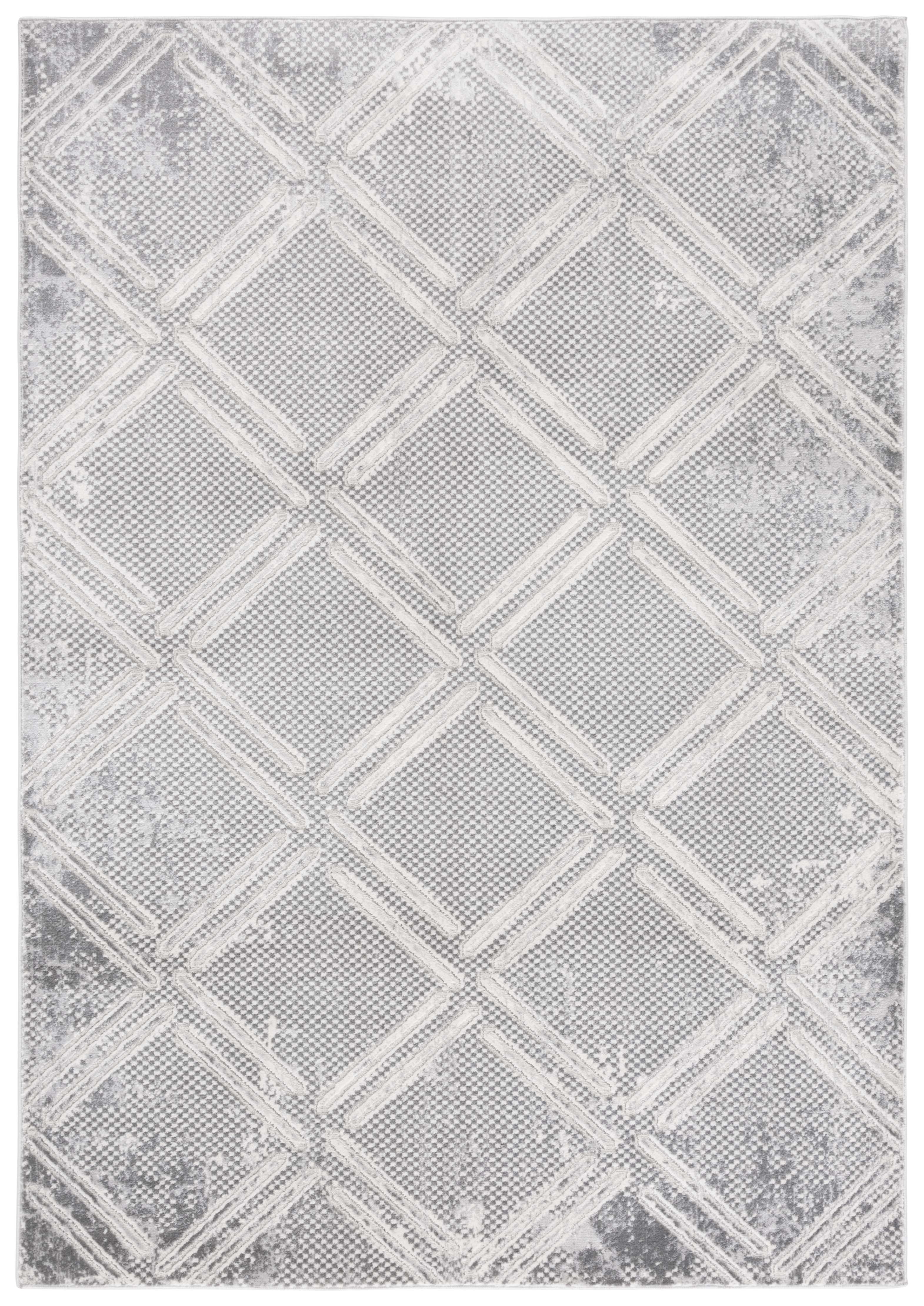 SAFAVIEH Hanna Grover Geometric Area Rug, Grey/Ivory, 8' x 10'