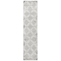 SAFAVIEH Hanna Grover Geometric Runner Rug, Grey/Ivory, 2' x 8'