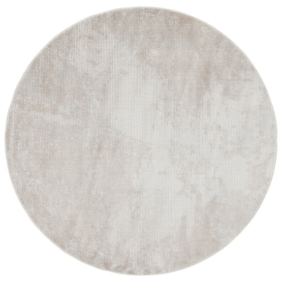 SAFAVIEH Hanna Janice Solid Area Rug, Taupe/Grey, 6'7" x 6'7" Round