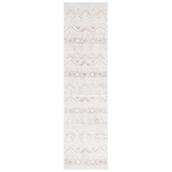 SAFAVIEH Hanna Jarred Striped Runner Rug, Ivory/Beige, 2' x 8'