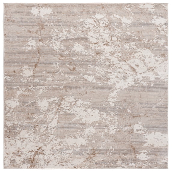 SAFAVIEH Hanna Lynna Abstract Area Rug, Beige/Ivory Grey, 6'7" x 6'7" Square