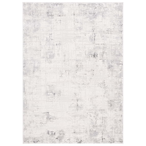 SAFAVIEH Hanna Lynna Distressed Area Rug, Ivory Grey/Dark Grey, 4' x 6'