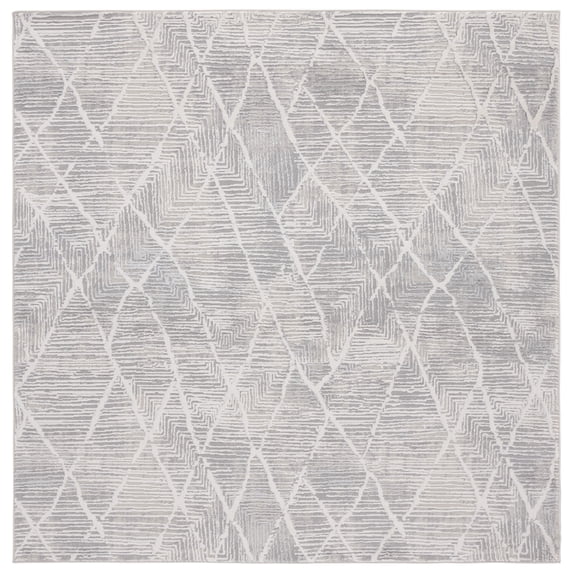 SAFAVIEH Hanna Riley Diamond Area Rug, Ivory/Light Grey, 6'7" x 6'7" Square