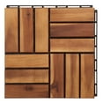 thumbnail image 1 of SAFAVIEH Hanoi Outdoor Patio 12 Slat Wooden Floor Tile, Natural, Set of 10, 1 of 7