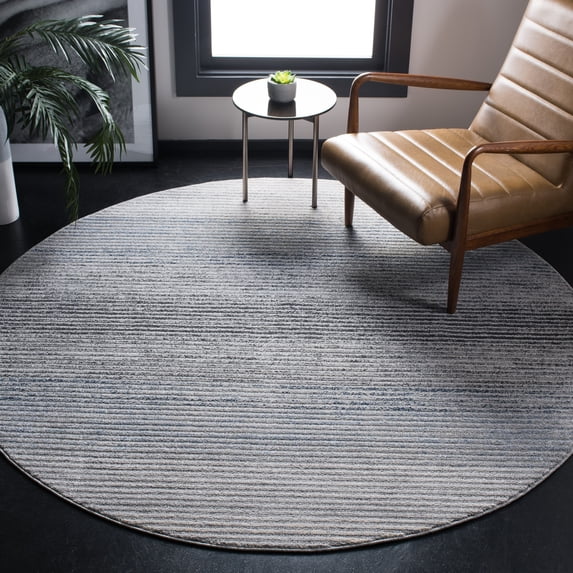 SAFAVIEH Harbor Damjana Striped Area Rug, Ivory/Grey, 6'7" x 6'7" Round