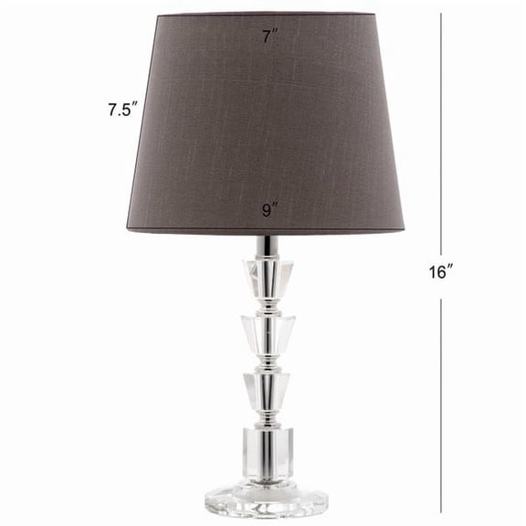SAFAVIEH Harlow 16 in. Crystal Table Lamp with Light Grey Polyester Shade, Set of 2