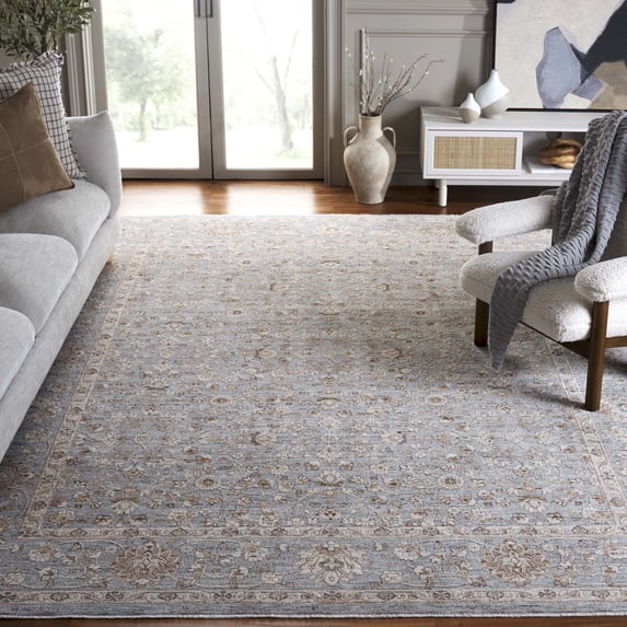 Safavieh Harlow Cynarra Floral Polyester Area Rug, Gray Blue/Ivory, 8' x 10'