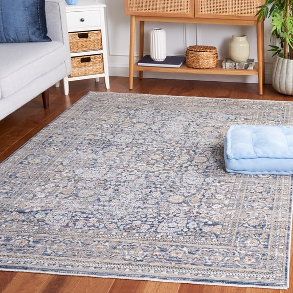 Safavieh Harlow Dalach Floral Area Rug, Ivory Blue/Gray, 6'3" x 6'3" Square