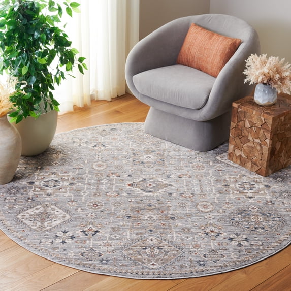Safavieh Harlow Daley Floral Area Rug, Light Gray/Beige Blue, 6'3" x 6'3" Round