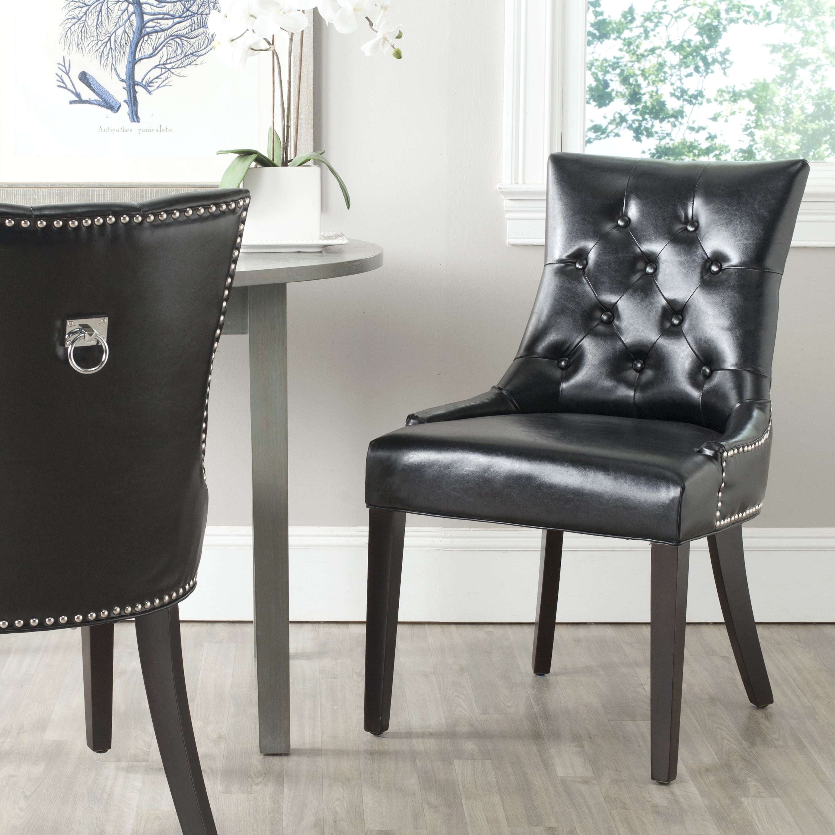 SAFAVIEH Harlow Glam Tufted Ring Chair with Silver Nailheads, Set of 2 ...