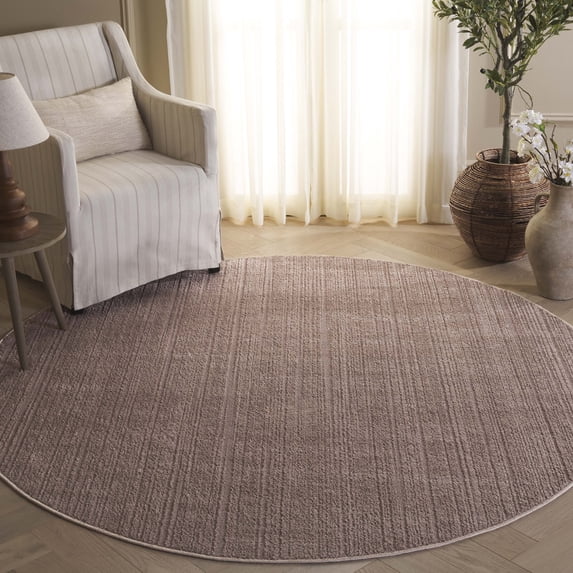 Safavieh Harmony Cayley Distressed Polyester Area Rug, Light Brown, 6'7" x 6'7" Round