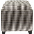 thumbnail image 1 of SAFAVIEH Harrison Rustic Glam Single Tray Storage Ottoman, Black/White, 1 of 3